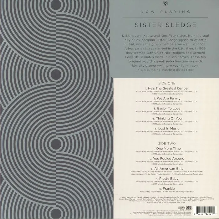 Back cover — SISTER SLEDGE — Now Playing