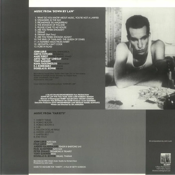 Обратная сторона обложки — John LURIE — Down By Law / Variety (Soundtrack) (reissue)