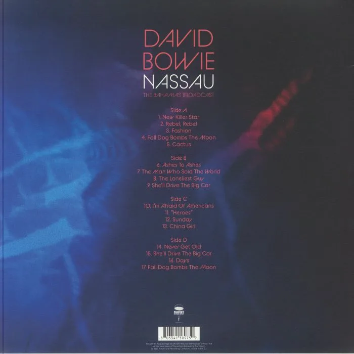 Back cover — David BOWIE — Nassau: The Bahamas Broadcast