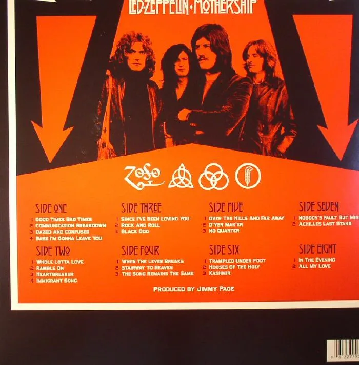 Обратная сторона обложки — LED ZEPPELIN — Mothership (remastered)