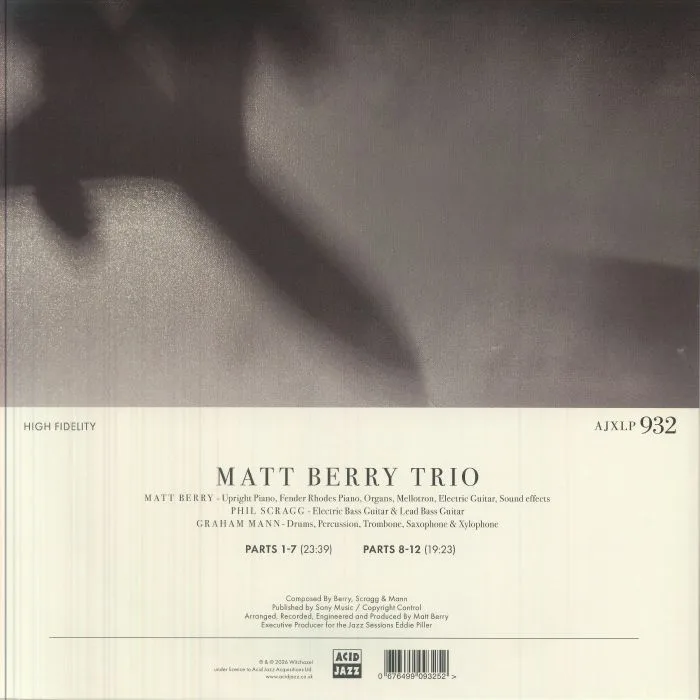 Обратная сторона обложки — MATT BERRY TRIO — Everything's Peachy