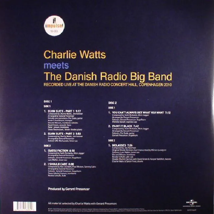 Обратная сторона обложки — Charlie WATTS meets THE DANISH RADIO BIG BAND — Charlie Watts Meets The Danish Radio Big Band