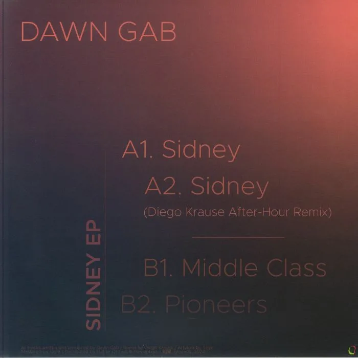 Обратная сторона обложки — Dawn GAB — Sidney EP