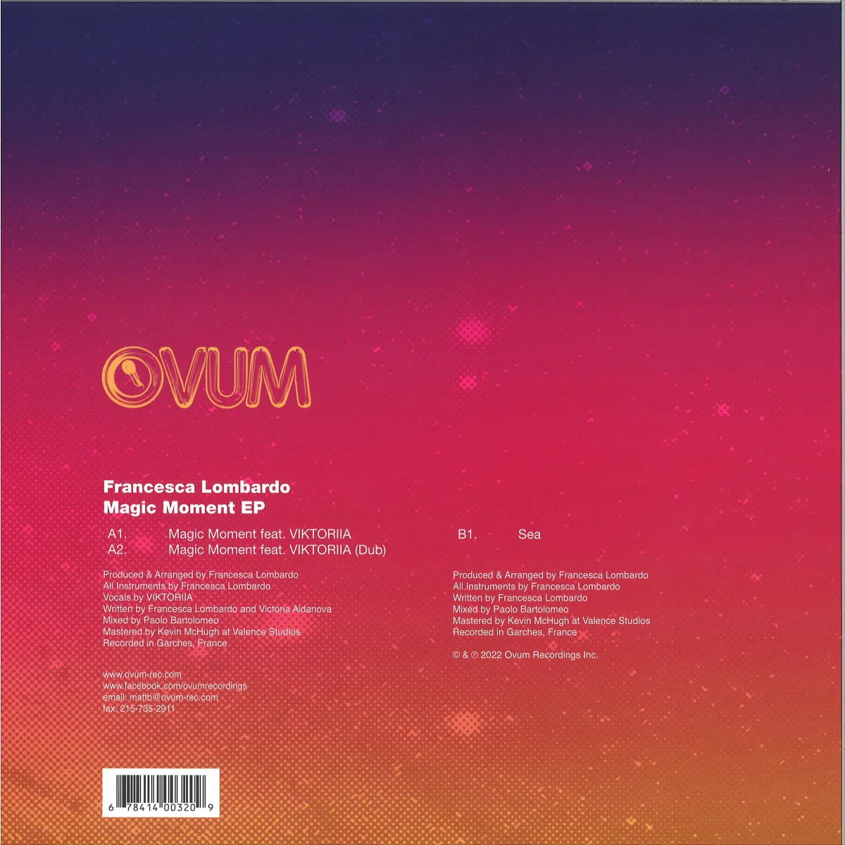 Back cover — Francesca Lombardo — Magic Moment feat. Viktoriia