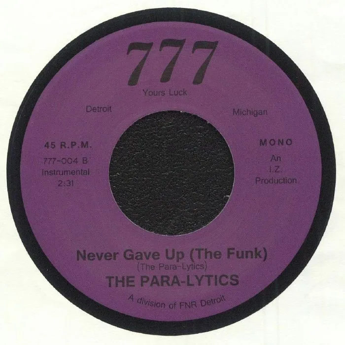 Обратная сторона обложки — The PARA LYTICS — Never Gave Up (The Funk)