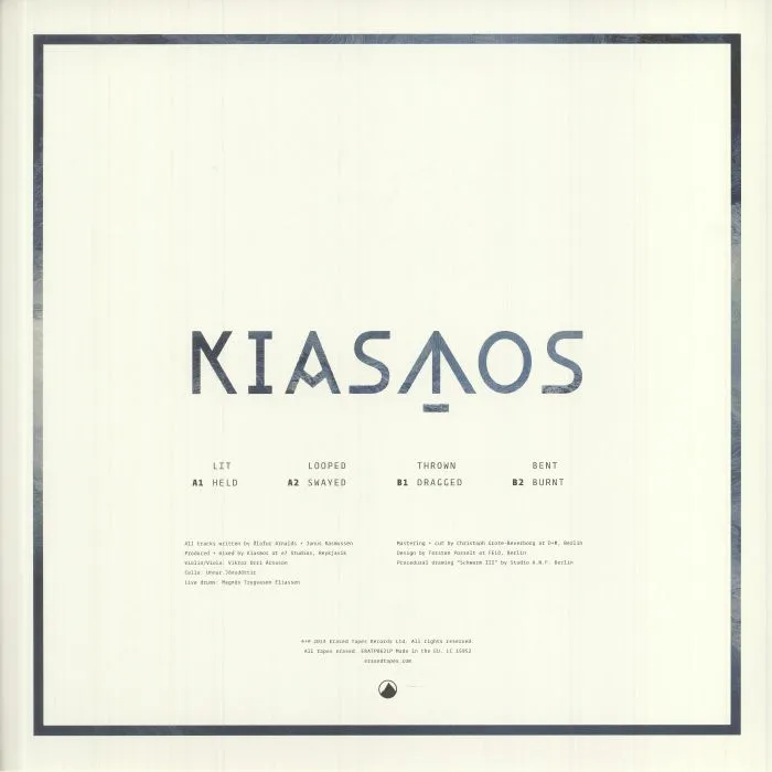 Back cover — Kiasmos — Kiasmos LP 2x12"
