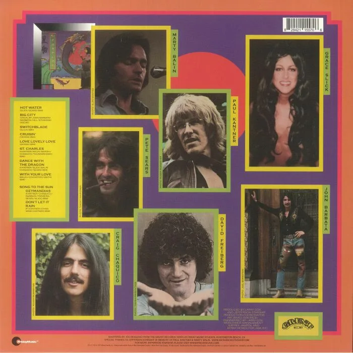 Back cover — JEFFERSON STARSHIP — Spitfire (reissue) (B-STOCK)