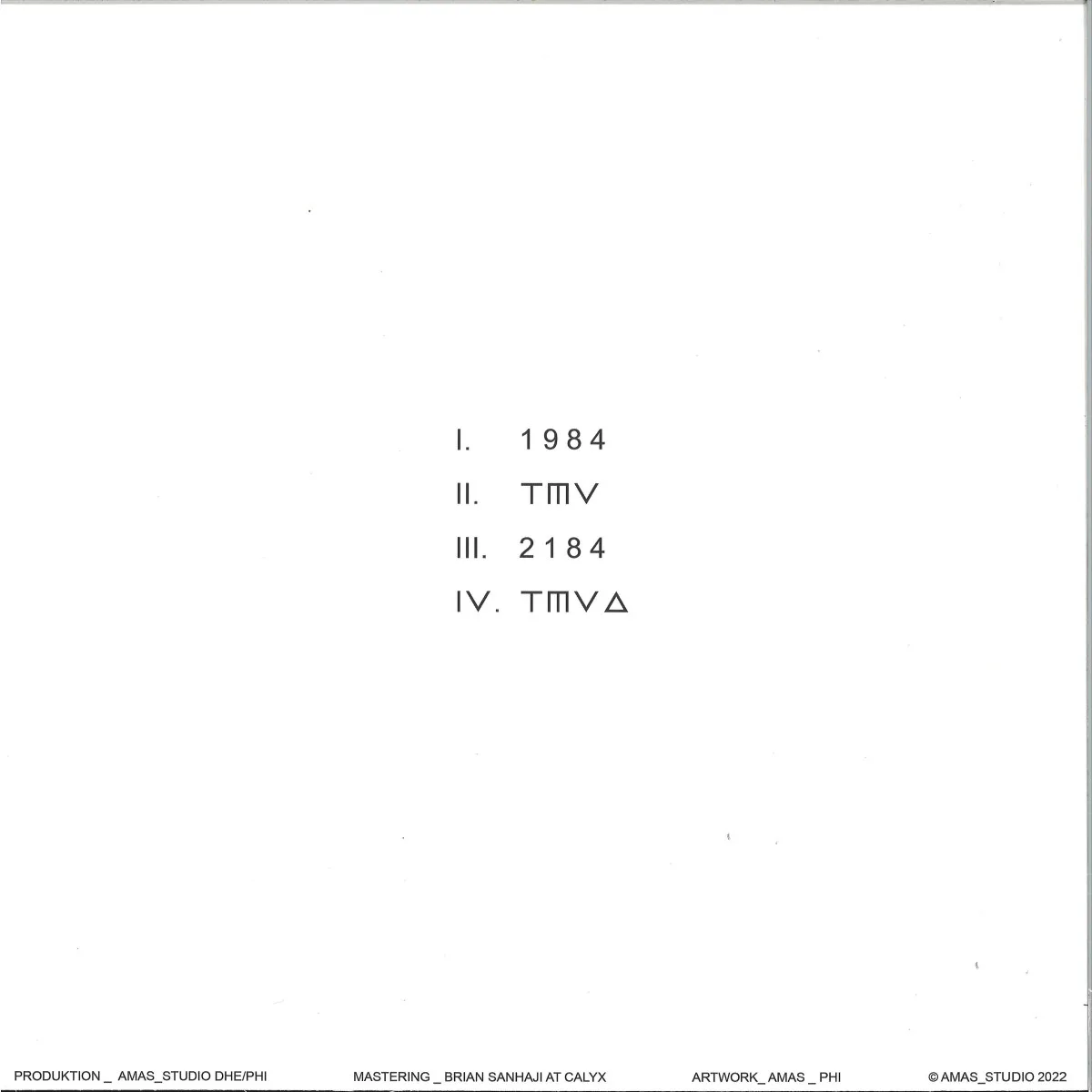 Back cover — AMAS — Face I