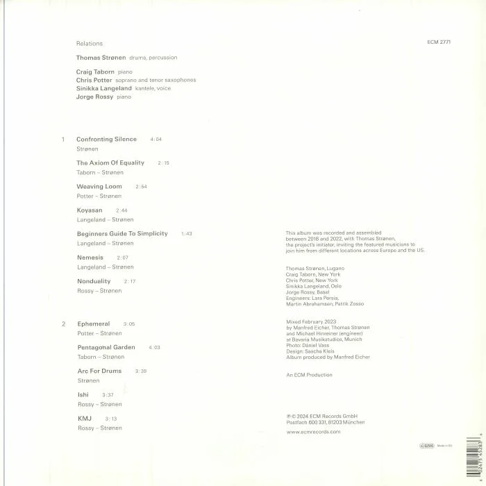 Back cover — Thomas STRONEN / VARIOUS — Relations