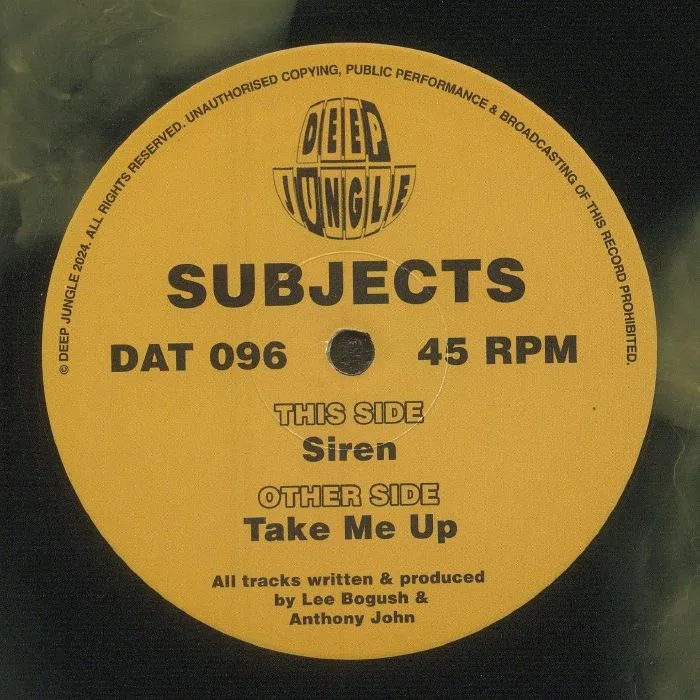 Back cover — SUBJECTS — Take Me Up EP