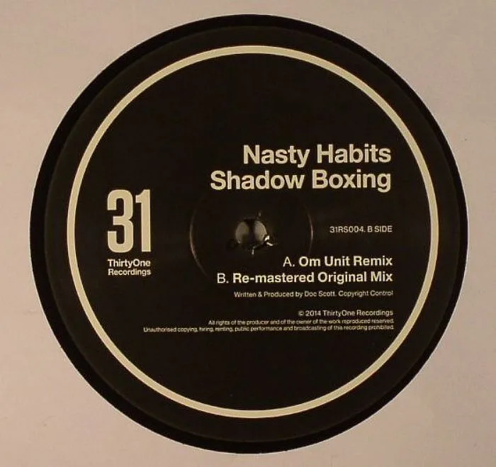 Обратная сторона обложки — NASTY HABITS — Shadow Boxing (Om Unit Remix & remastered original mix)