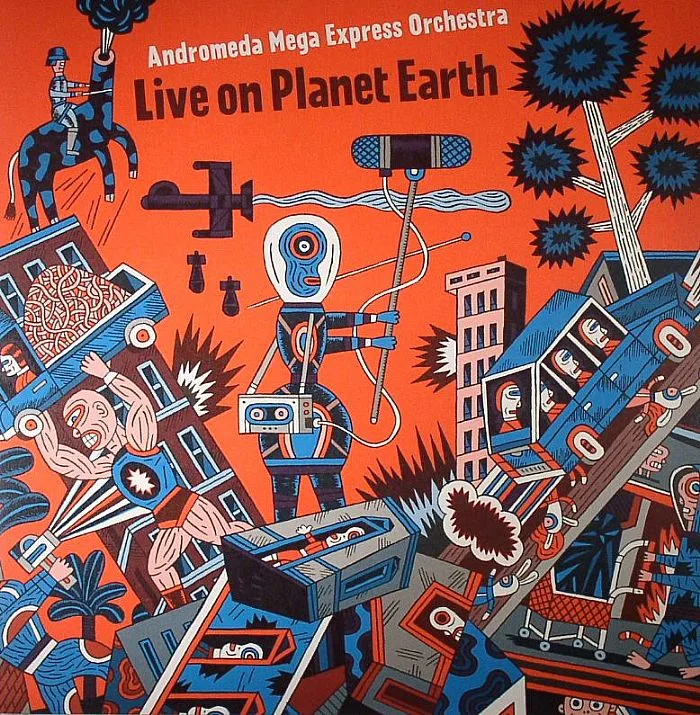 Лицевая сторона обложки — ANDROMEDA MEGA EXPRESS ORCHESTRA — Live On Planet Earth