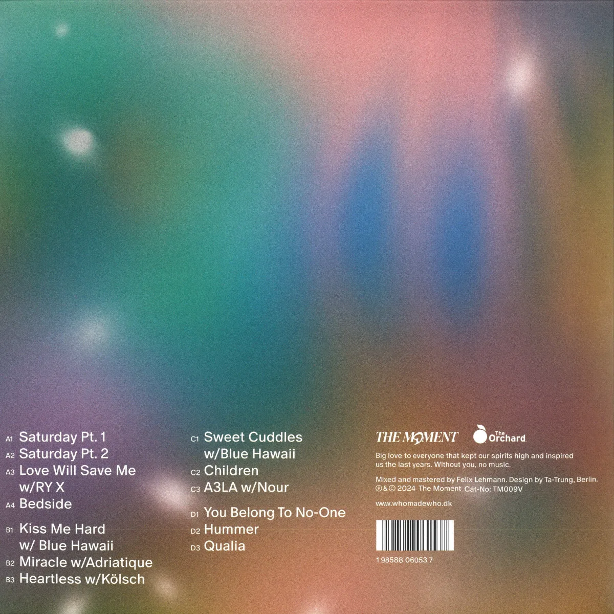 Обратная сторона обложки — Whomadewho — Kiss & Forget LP 2x12"