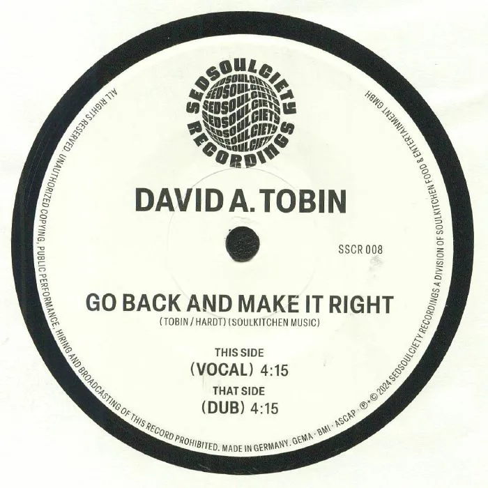 Front cover — David A TOBIN — Go Back & Make It Right