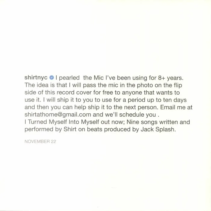 Back cover — SHIRT — I Turned Myself Into Myself