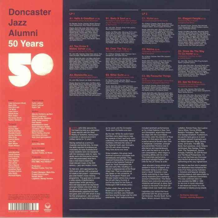 Обратная сторона обложки — DONCASTER JAZZ ALUMNI — 50 Years
