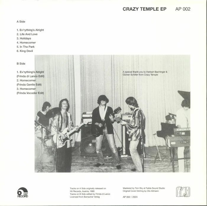 Обратная сторона обложки — CRAZY TEMPLE — Crazy Temple