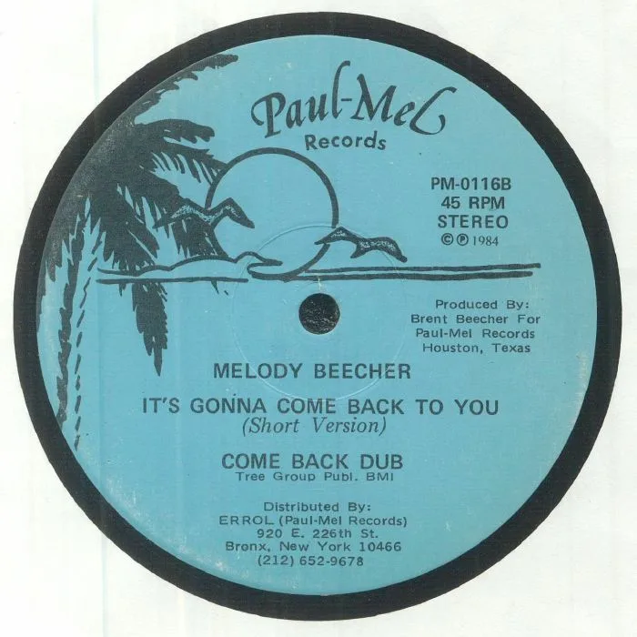 Back cover — MELODY BEECHER — It's Gonna Come Back To You (warehouse find)