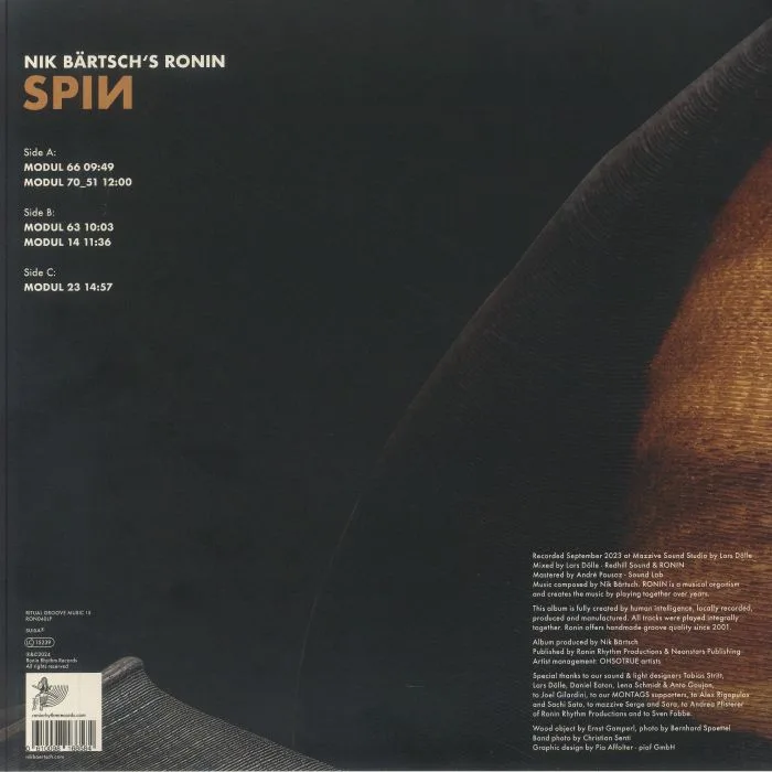 Обратная сторона обложки — NIK BARTSCH'S RONIN — Spin