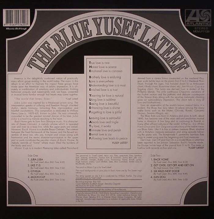 Обратная сторона обложки — Yusef LATEEF — The Blue Yusef Lateef