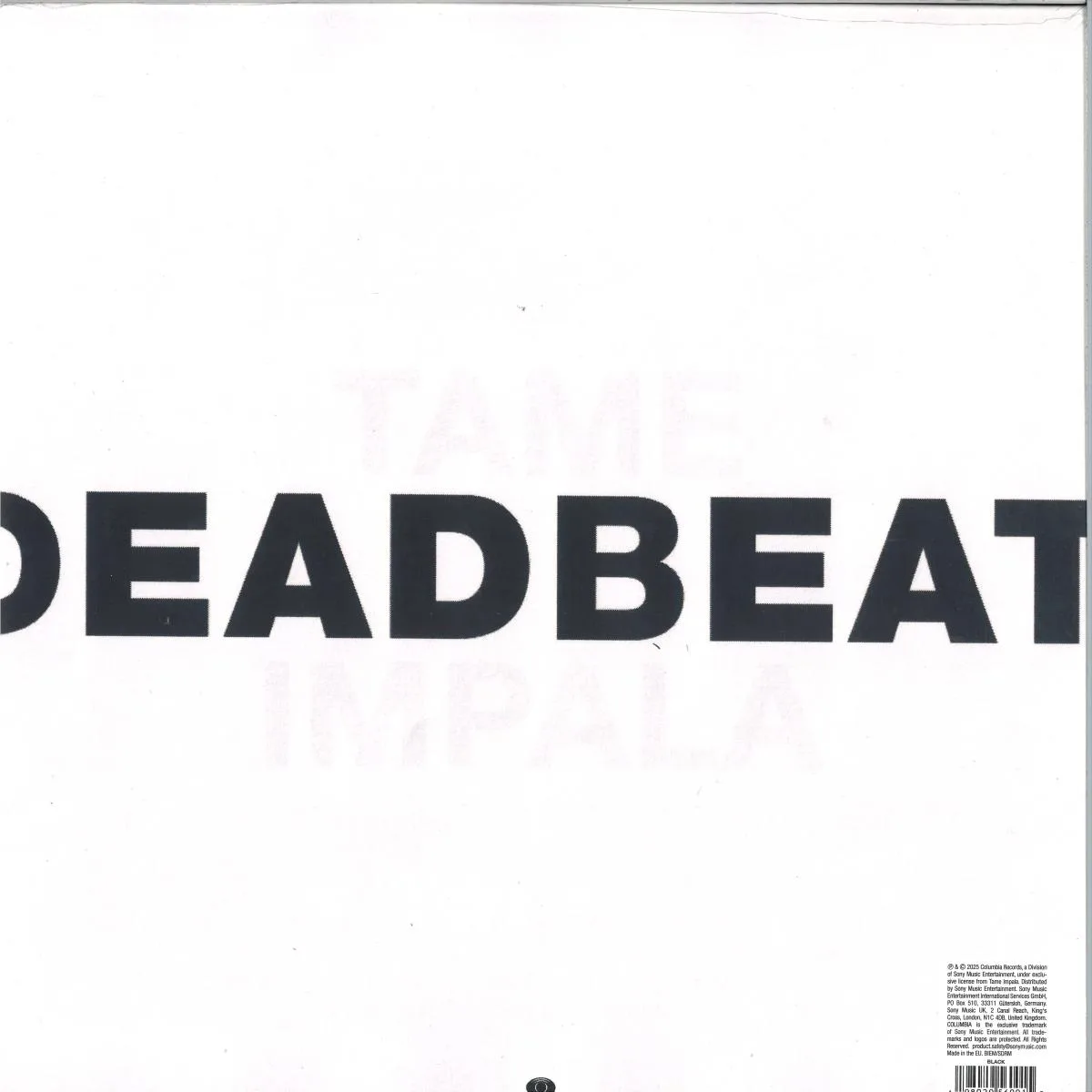 Back cover — Tame Impala — Deadbeat (LP 2x12")