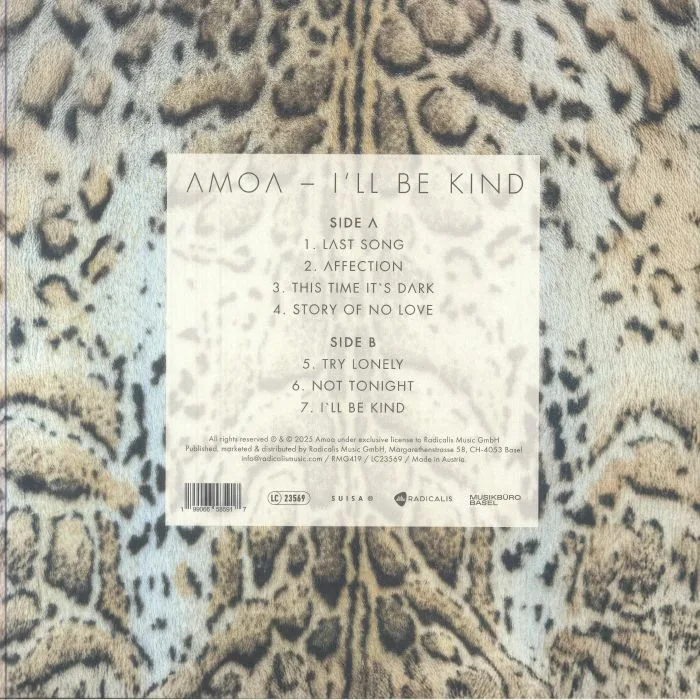 Back cover — AMOA — I'll Be Kind