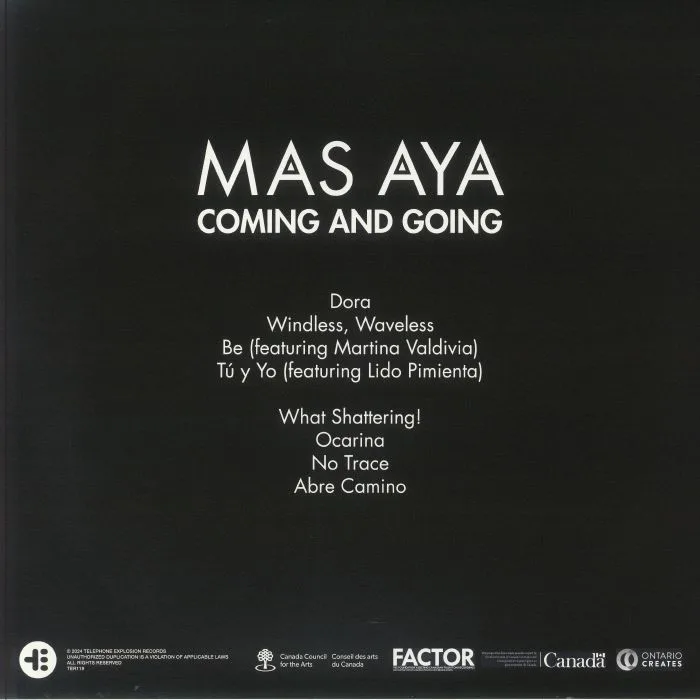 Обратная сторона обложки — MAS AYA — Coming & Going