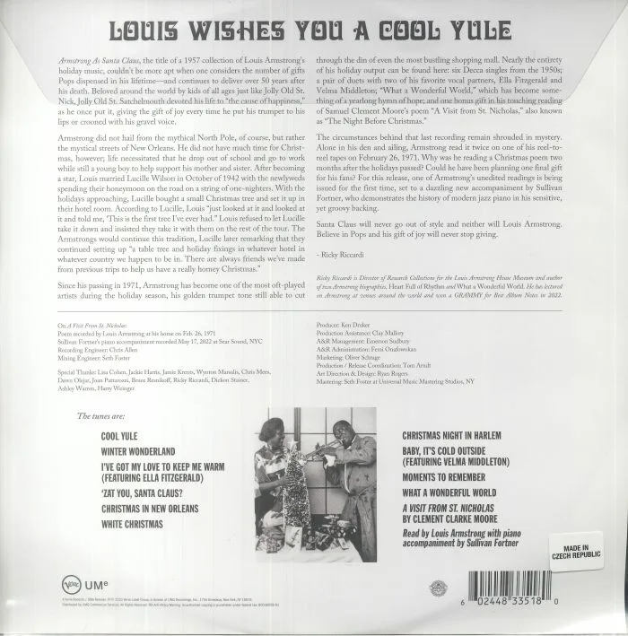 Обратная сторона обложки — Louis ARMSTRONG — Louis Wishes You A Cool Yule