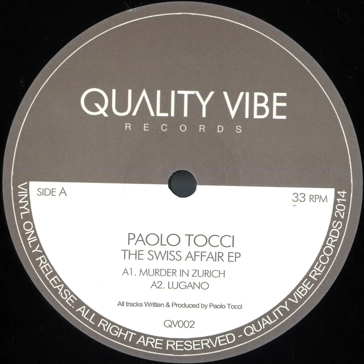 Лицевая сторона обложки — Paolo Tocci — The Swiss Affair Ep