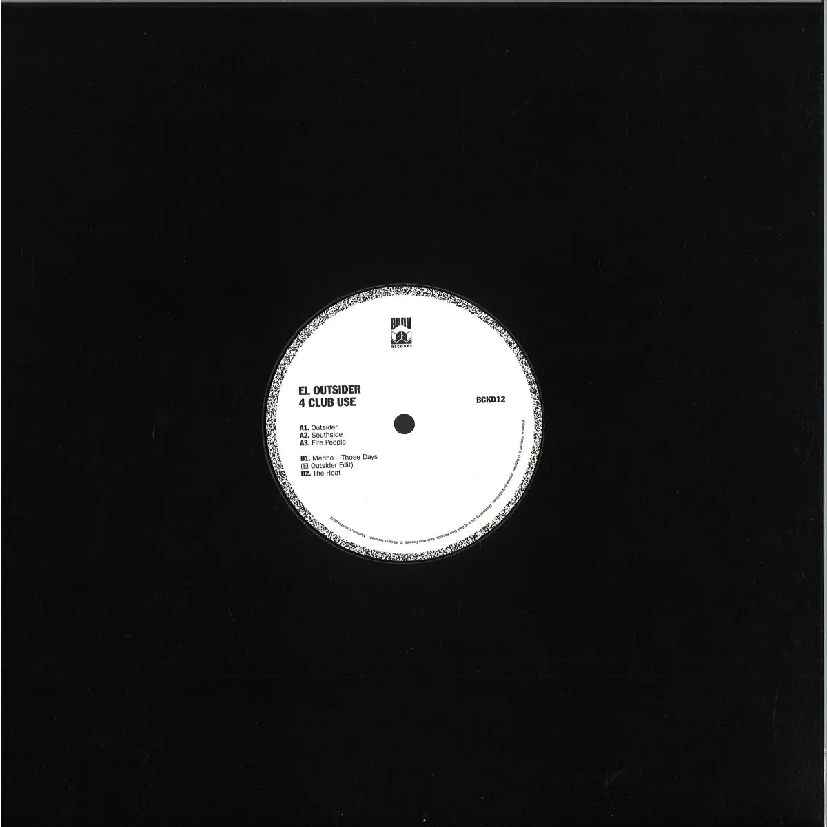 Back cover — El Outsider — 4 Club Use