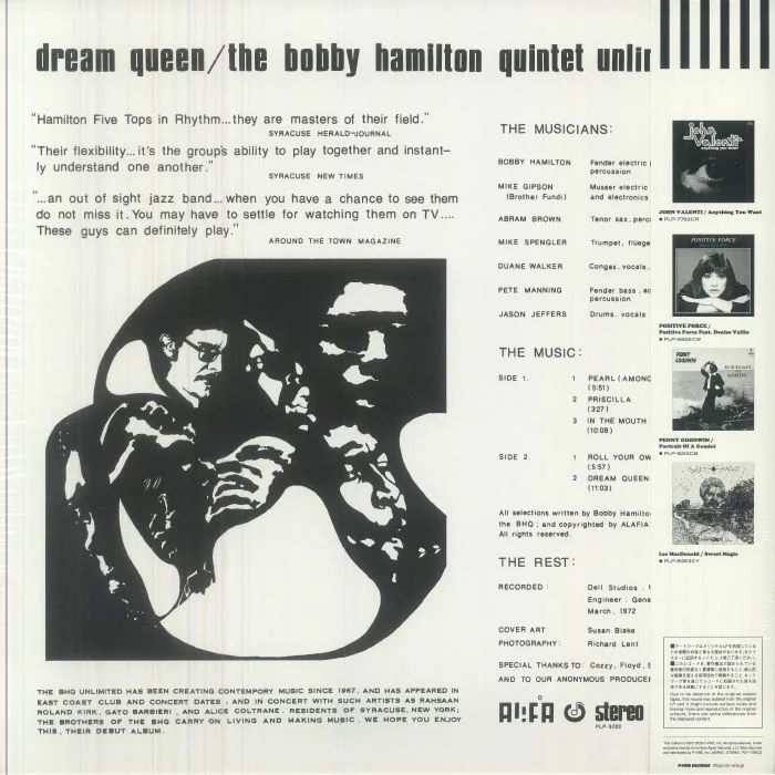 Back cover — The BOBBY HAMILTON QUINTET — Dream Queen (50th Anniversary Edition)