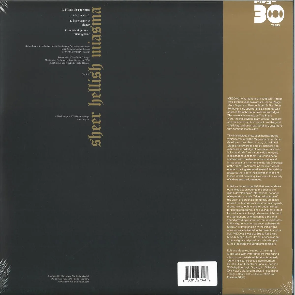 Back cover — Kevin Drumm — Sheer Hellish Miasma 2x12"