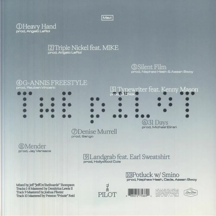 Back cover — MAVI — The Pilot