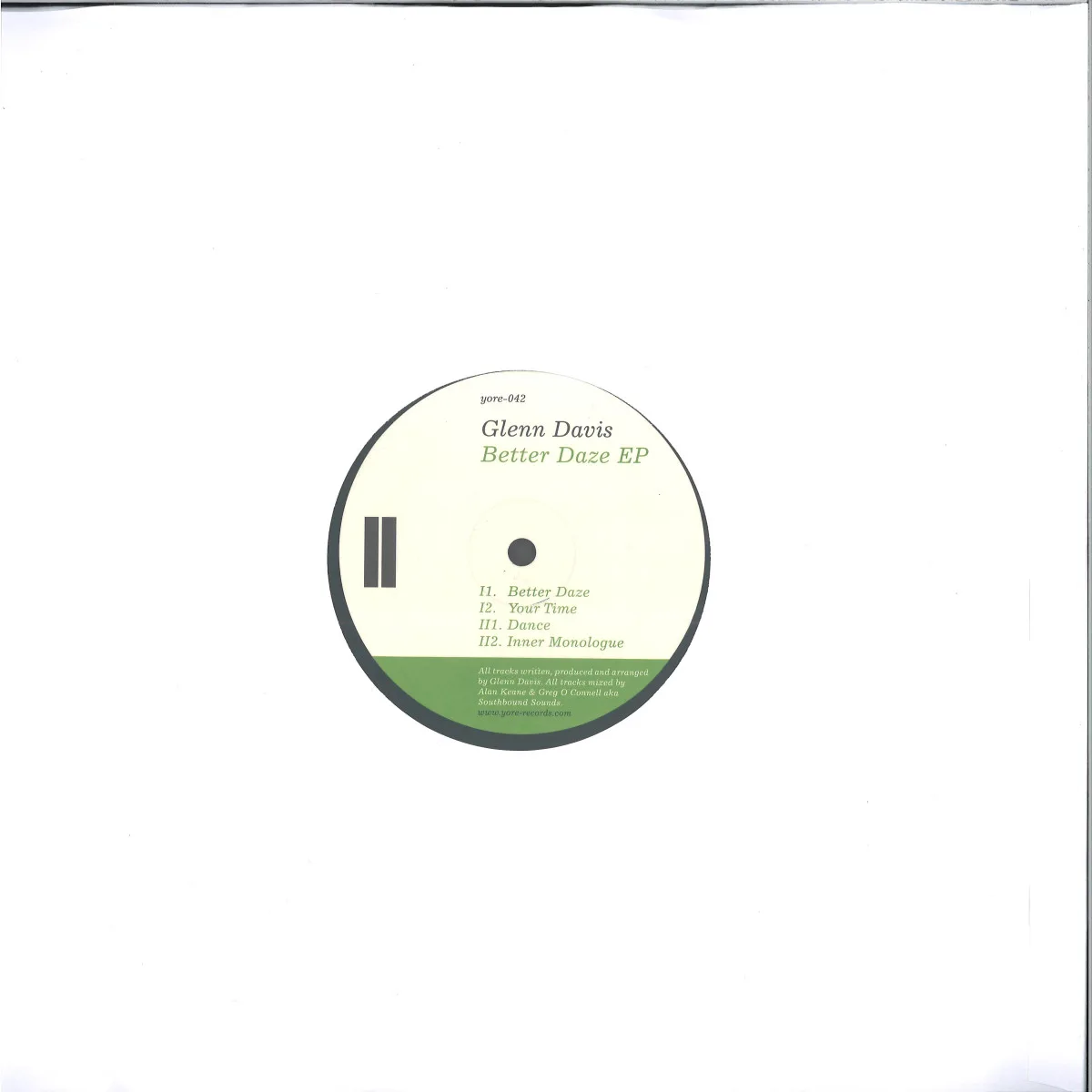 Обратная сторона обложки — Glenn Davis — Better Daze EP