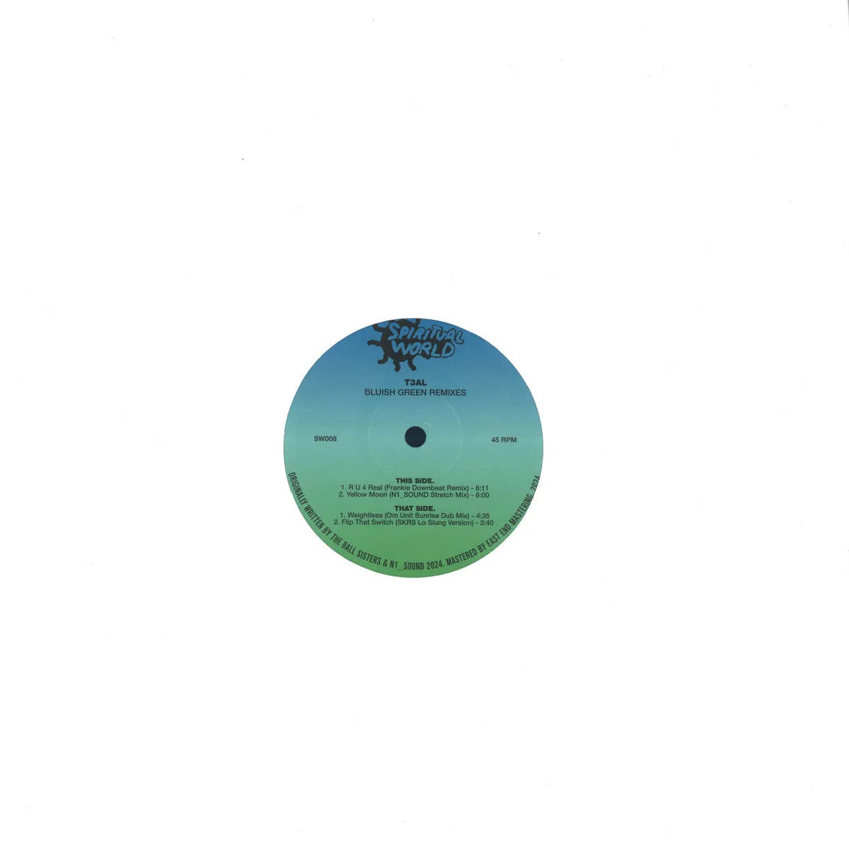 Обратная сторона обложки — T3Al — Bluish Green Remixes EP