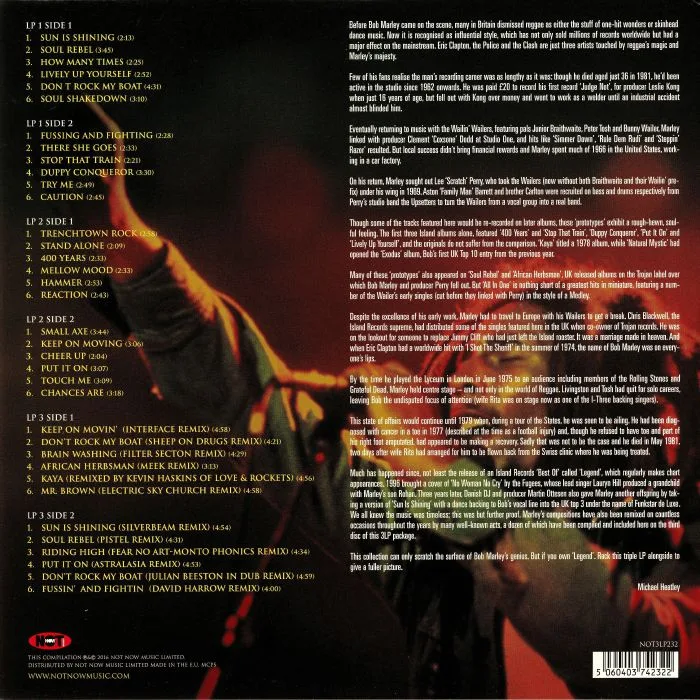 Обратная сторона обложки — Bob MARLEY — Sun Is Shining