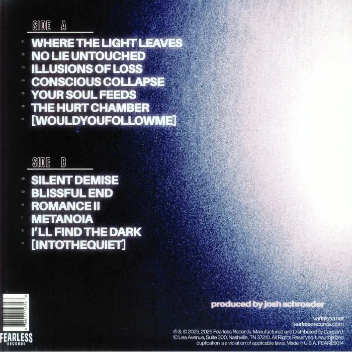 Back cover — VARIALS — Where The Light Leaves