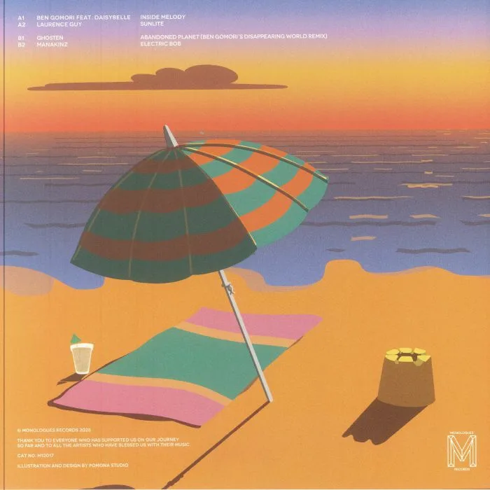 Обратная сторона обложки — Ben GOMORI / LAURENCE GUY / GHOSTEN / MANAKINZ — Ten Years Of Monologues Records Vol 2: Balearic Beats