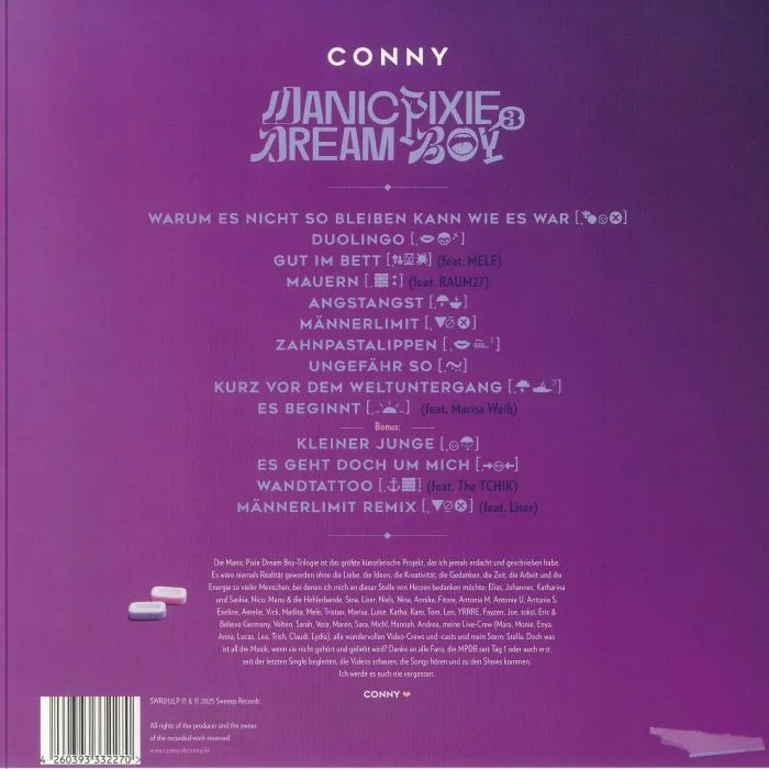 Back cover — CONNY — Manic Pixie Dream Boy Vol 3