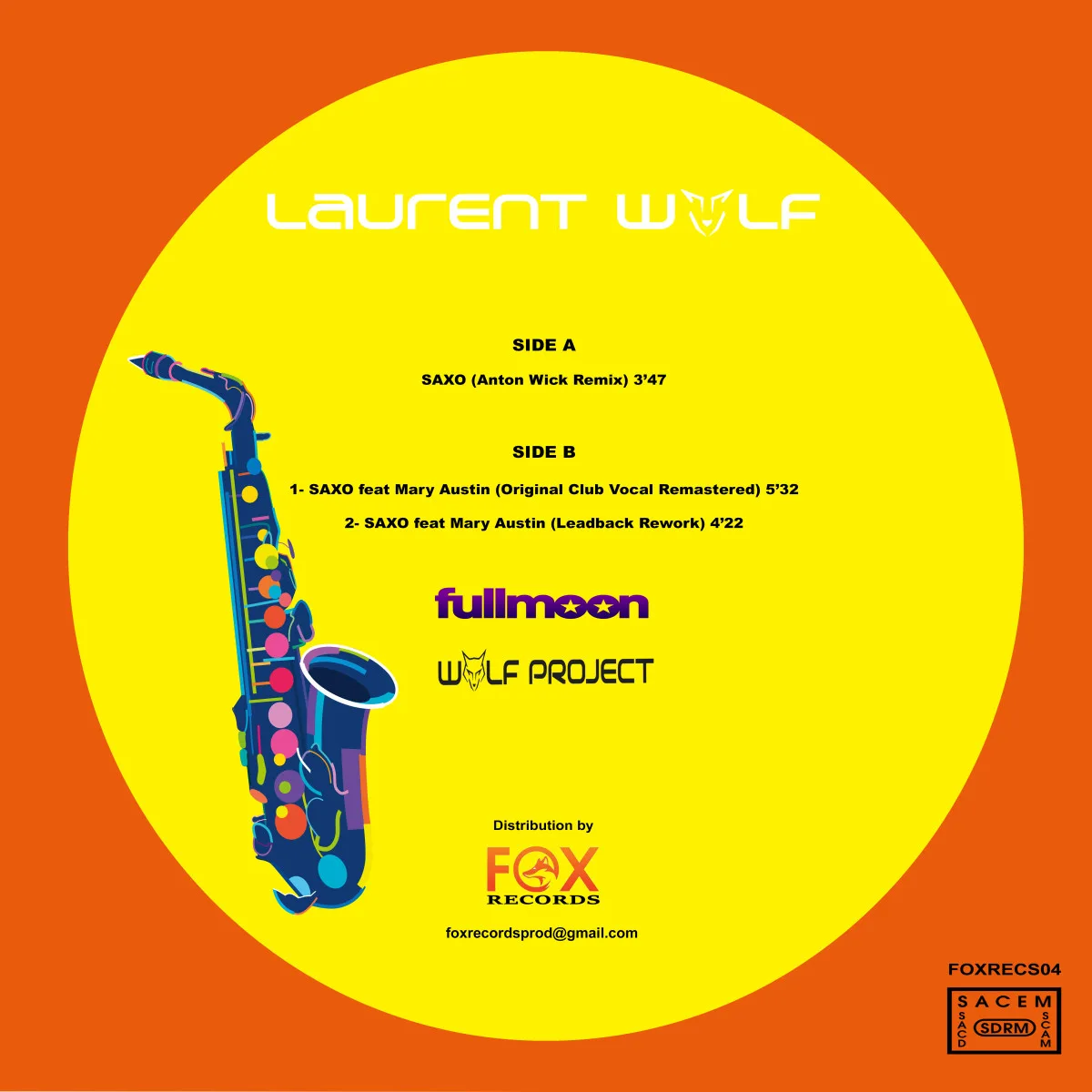 Back cover — Laurent Wolf — Saxo