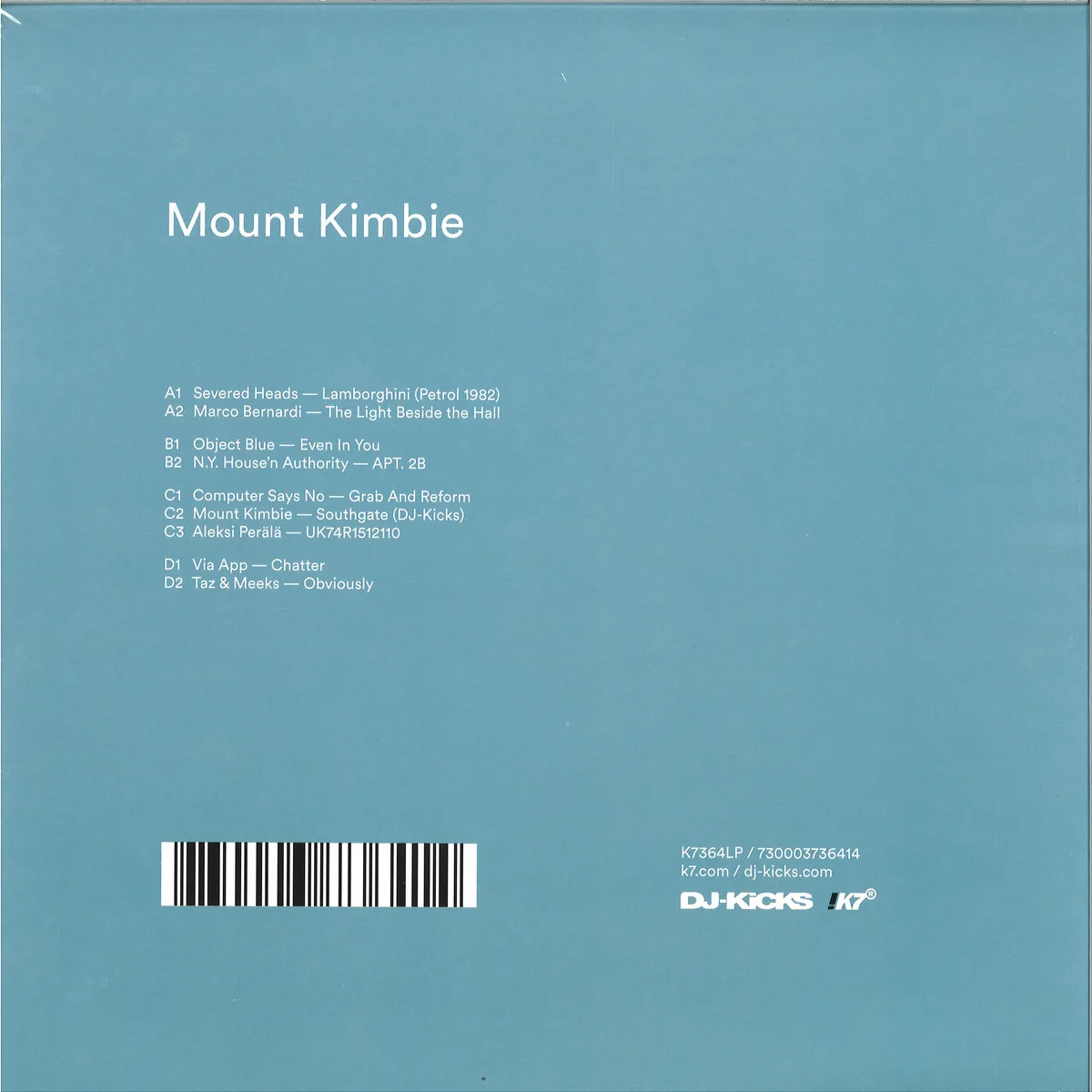 Обратная сторона обложки — Mount Kimbie — DJ-Kicks