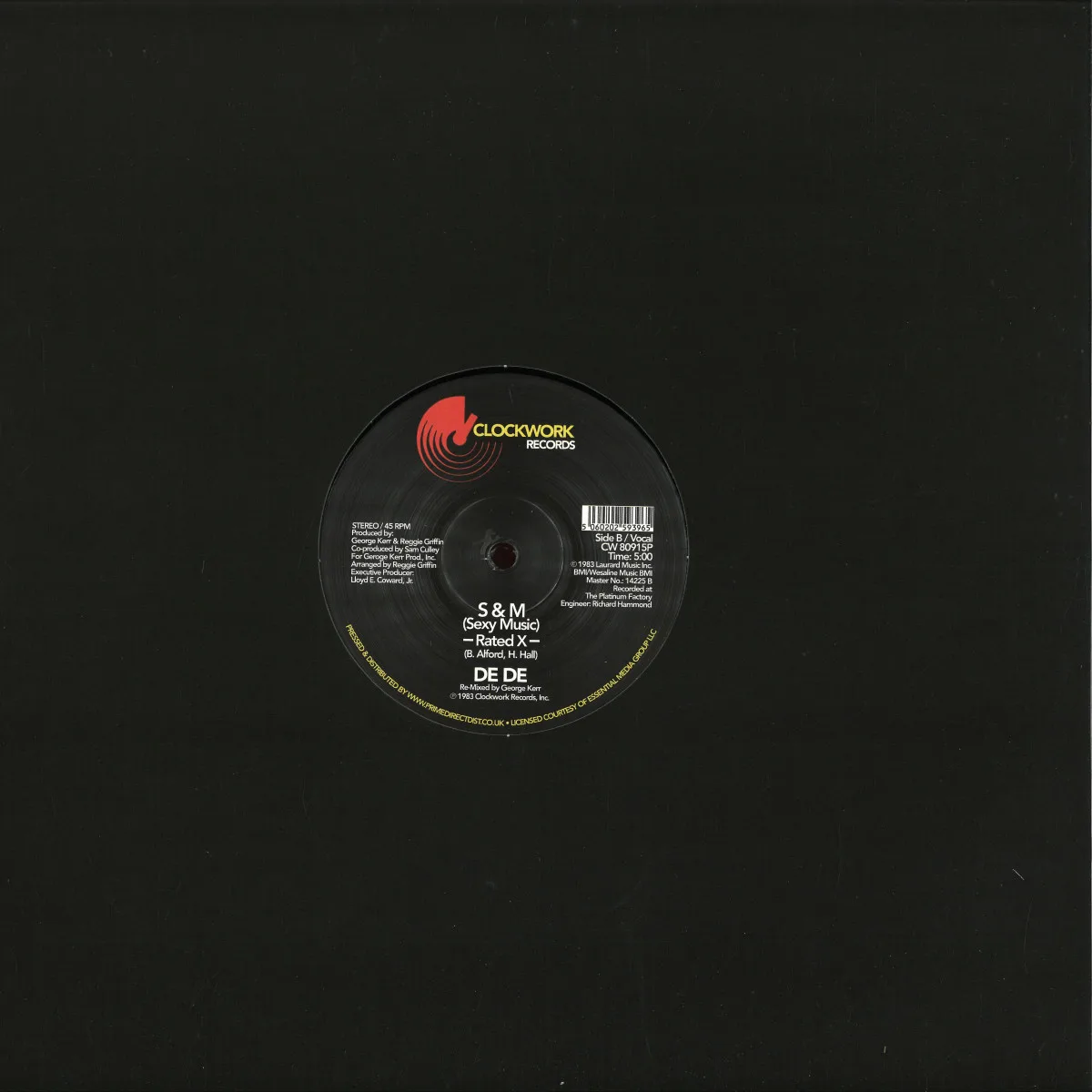 Back cover — De De — S & M (Sexy Music)