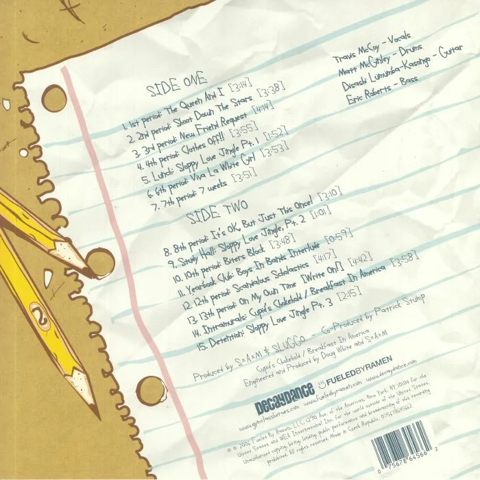 Back cover — GYM CLASS HEROES — As Cruel As School Children (reissue)