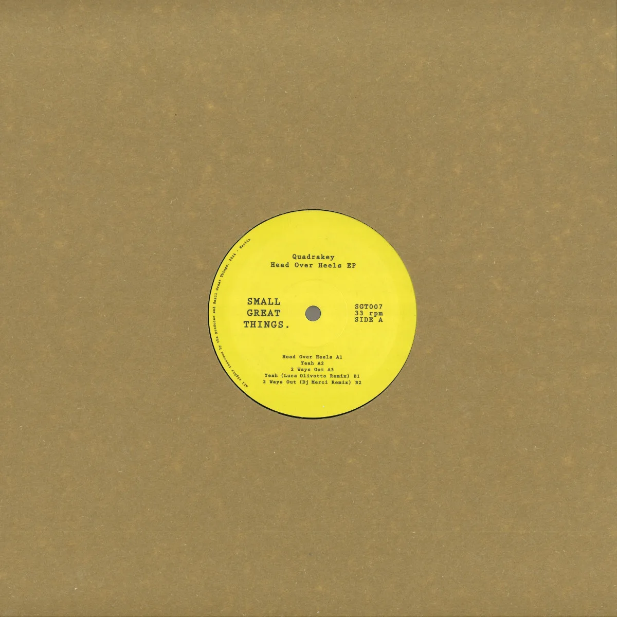 Обратная сторона обложки — Quadrakey — Head Over Heels EP