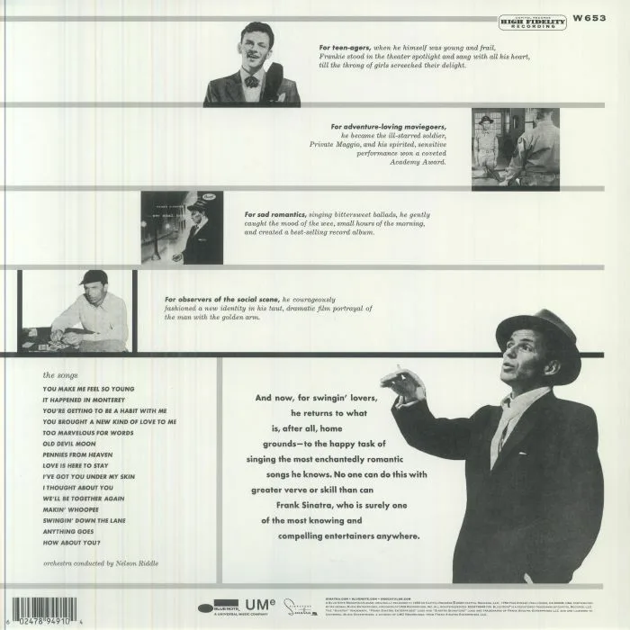 Back cover — Frank SINATRA — Songs For Swingin' Lovers! (Tone Poet Series) (mono) (B-STOCK)