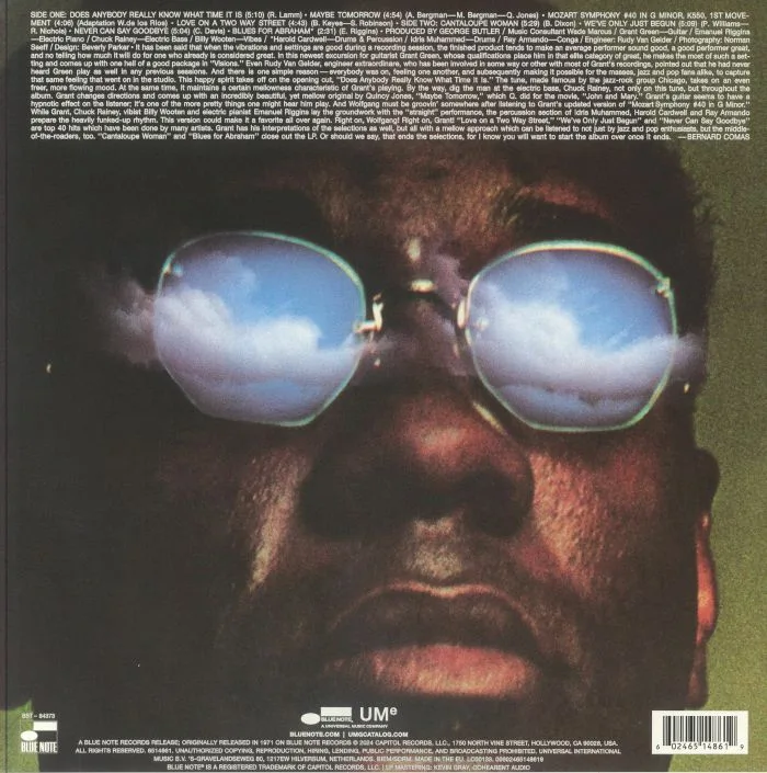 Обратная сторона обложки — Grant GREEN — Visions (Classic Vinyl Series)