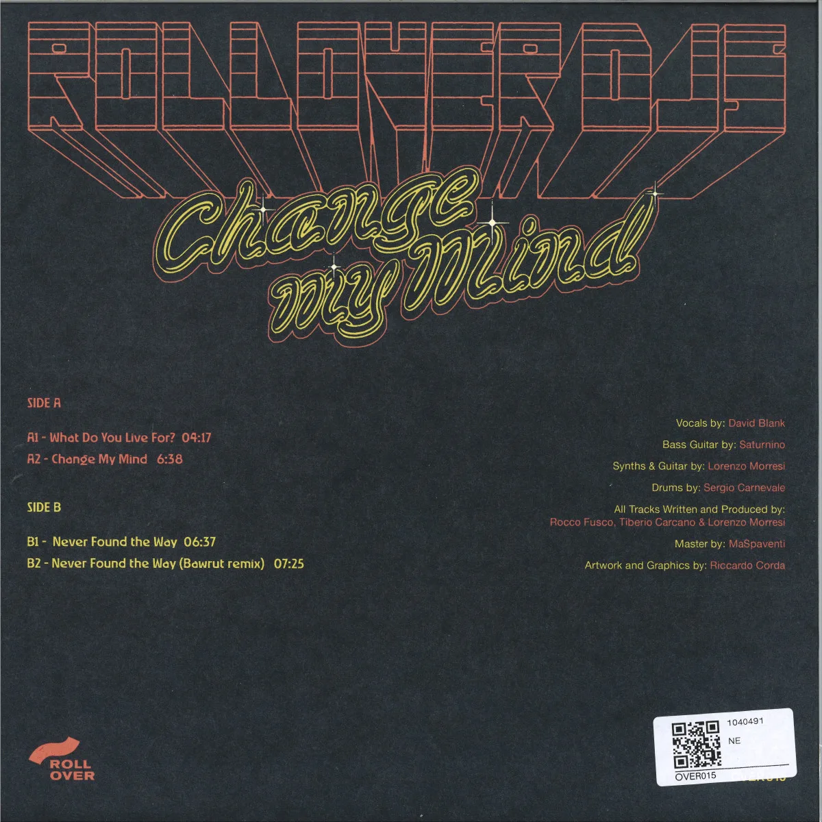 Обратная сторона обложки — Rollover Djs — Change My Mind