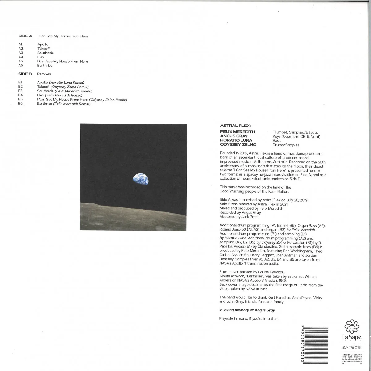 Back cover — Astral Flex — I Can See My House From Here LP