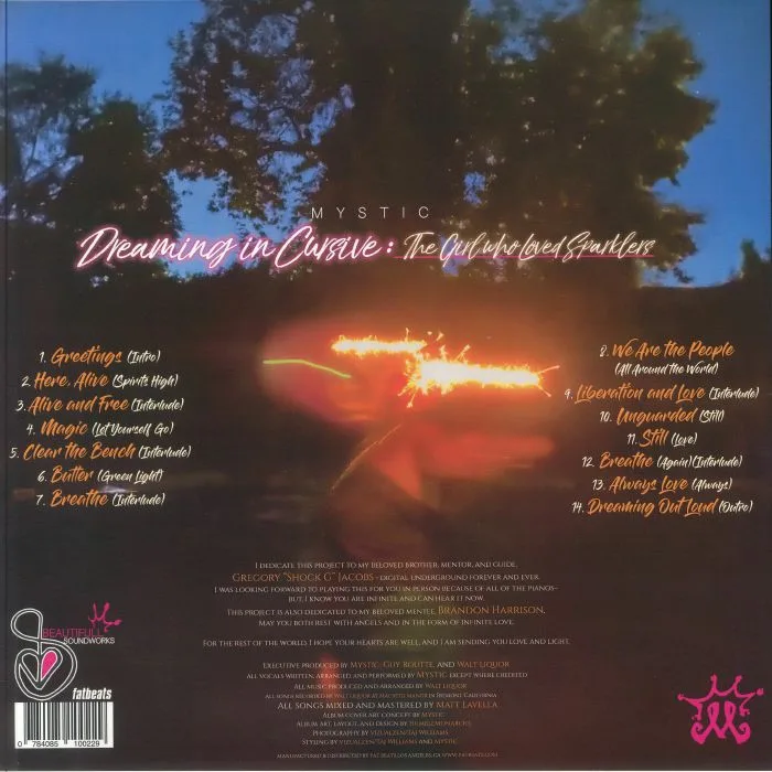 Обратная сторона обложки — MYSTIC — Dreaming In Cursive: The Girl Who Loved Sparklers