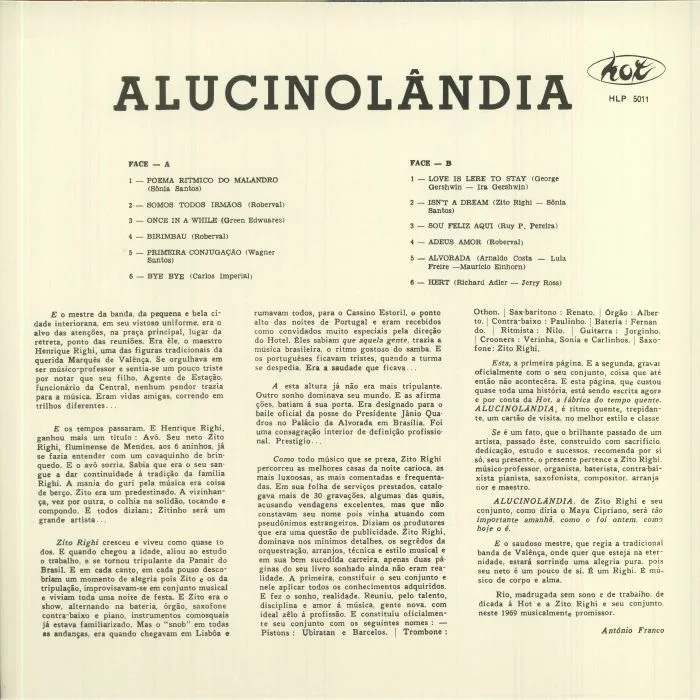 Back cover — Zito RIGHI & SEU CONJUNTO — Alucinolandia (reissue)